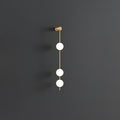 Vertical Balls Wall Light, Hardwired Wall Sconce, Brass, Ball size: Dia 12cm