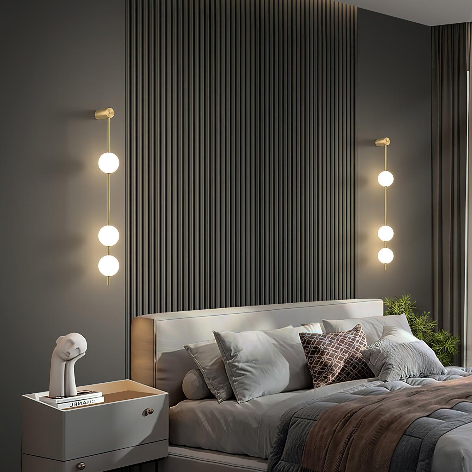 Vertical Balls Wall Light, Hardwired Wall Sconce, detail 3