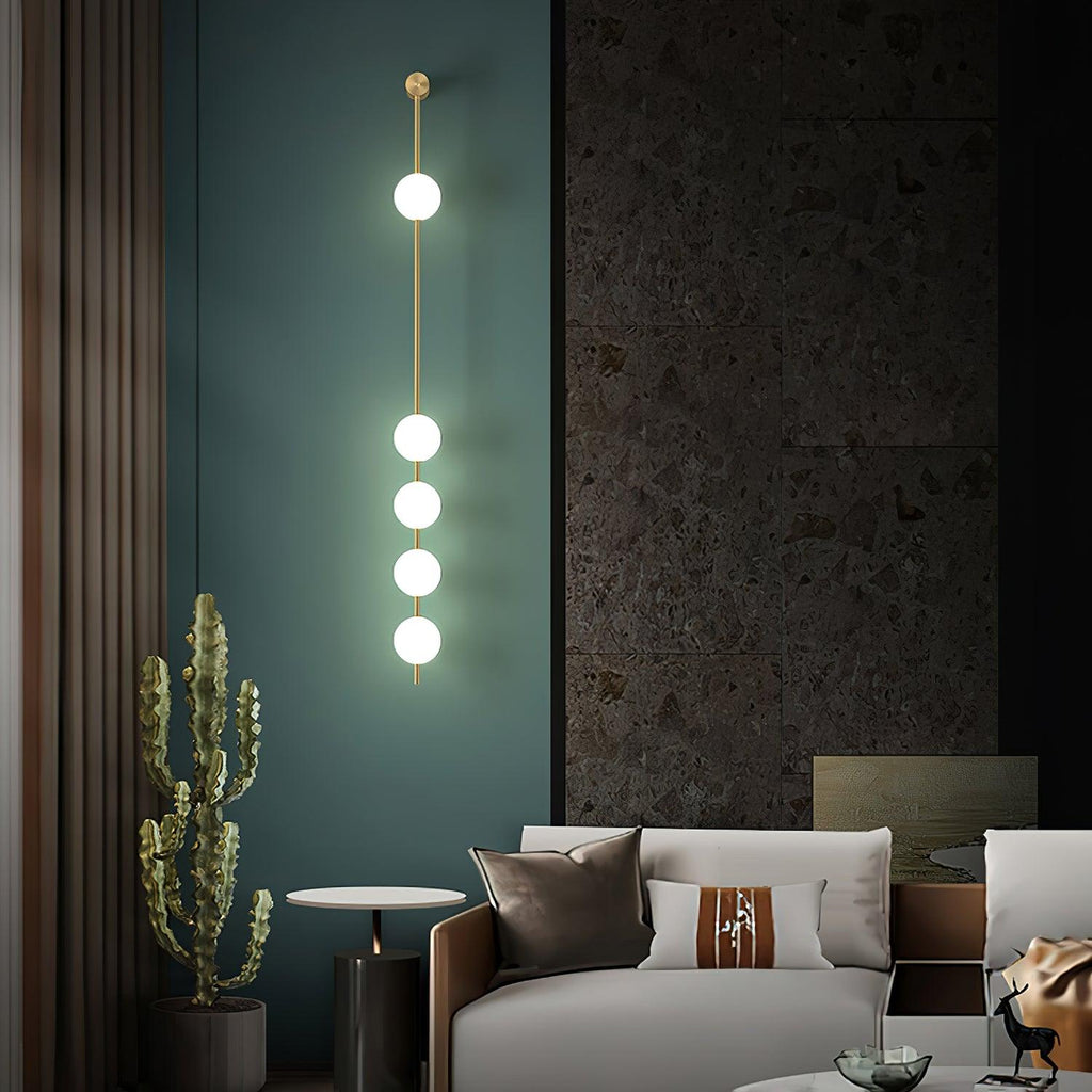 Vertical Balls Wall Light, Hardwired Wall Sconce, detail 4