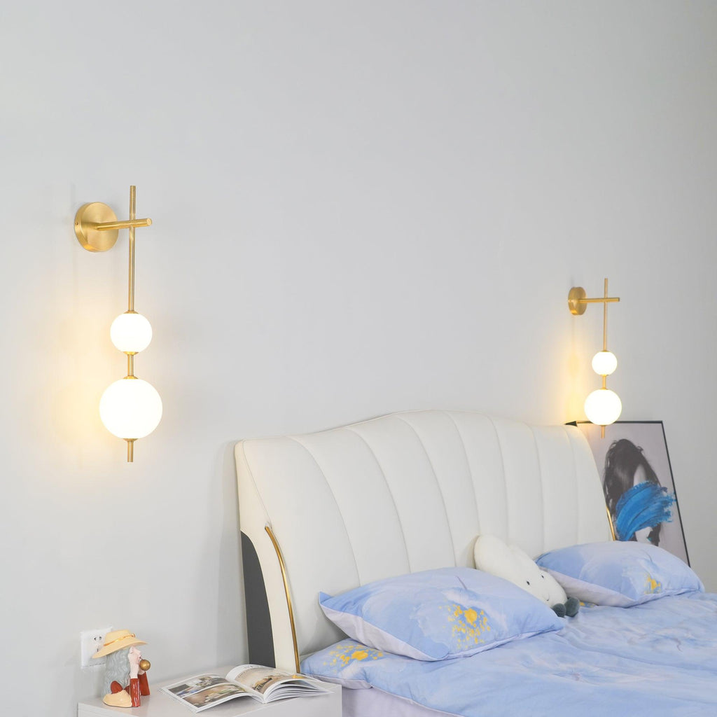 Vertical Globe Lamp bracket Wall Light - Φ 3.9″ x H 30.7″ Brass, Hardwired Wall Sconce, detail 8