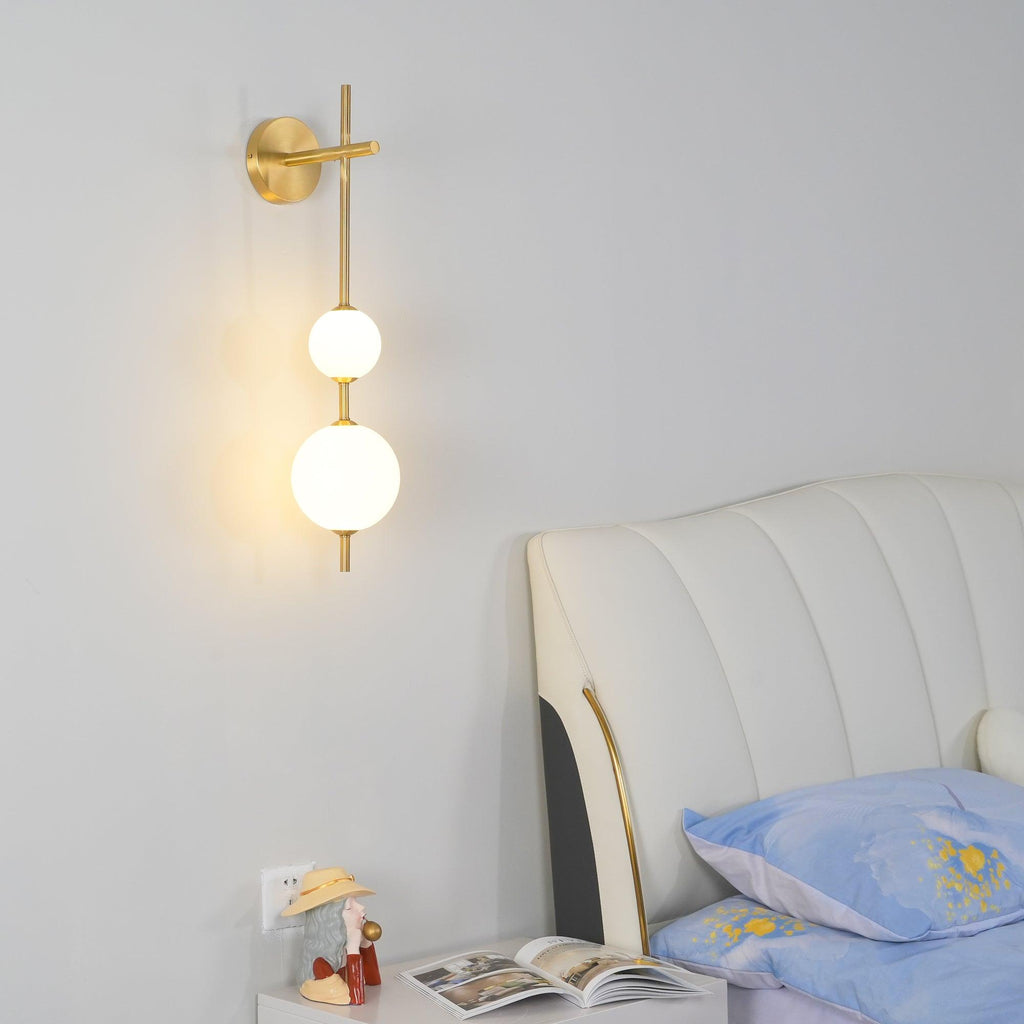 Vertical Globe Lamp bracket Wall Light - Φ 3.9″ x H 30.7″ Brass, Hardwired Wall Sconce, detail 7