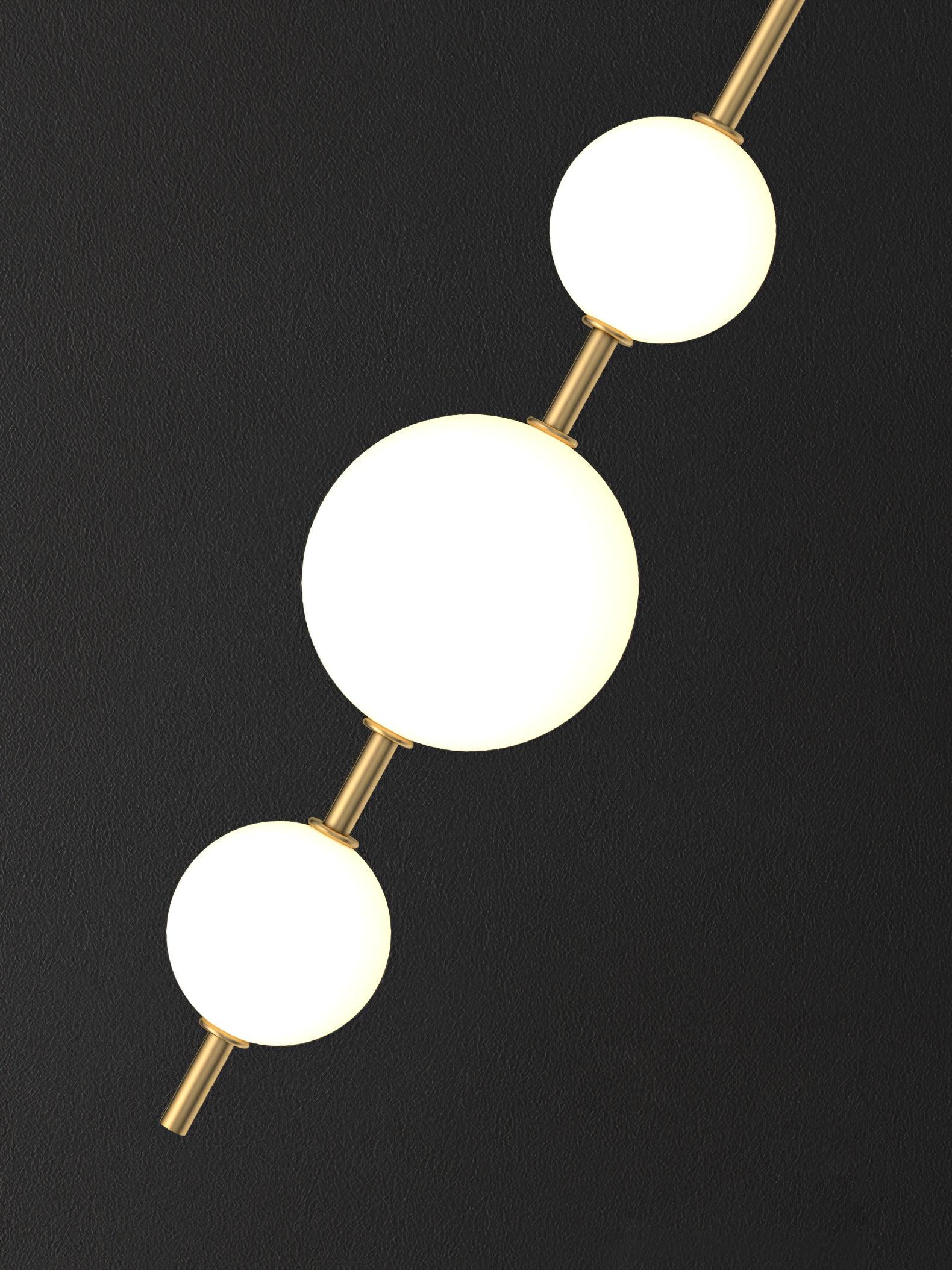 Vertical Globe Lamp bracket Wall Light - Small Balls Size: Dia 10cm Brass, Hardwired Wall Sconce, detail 17