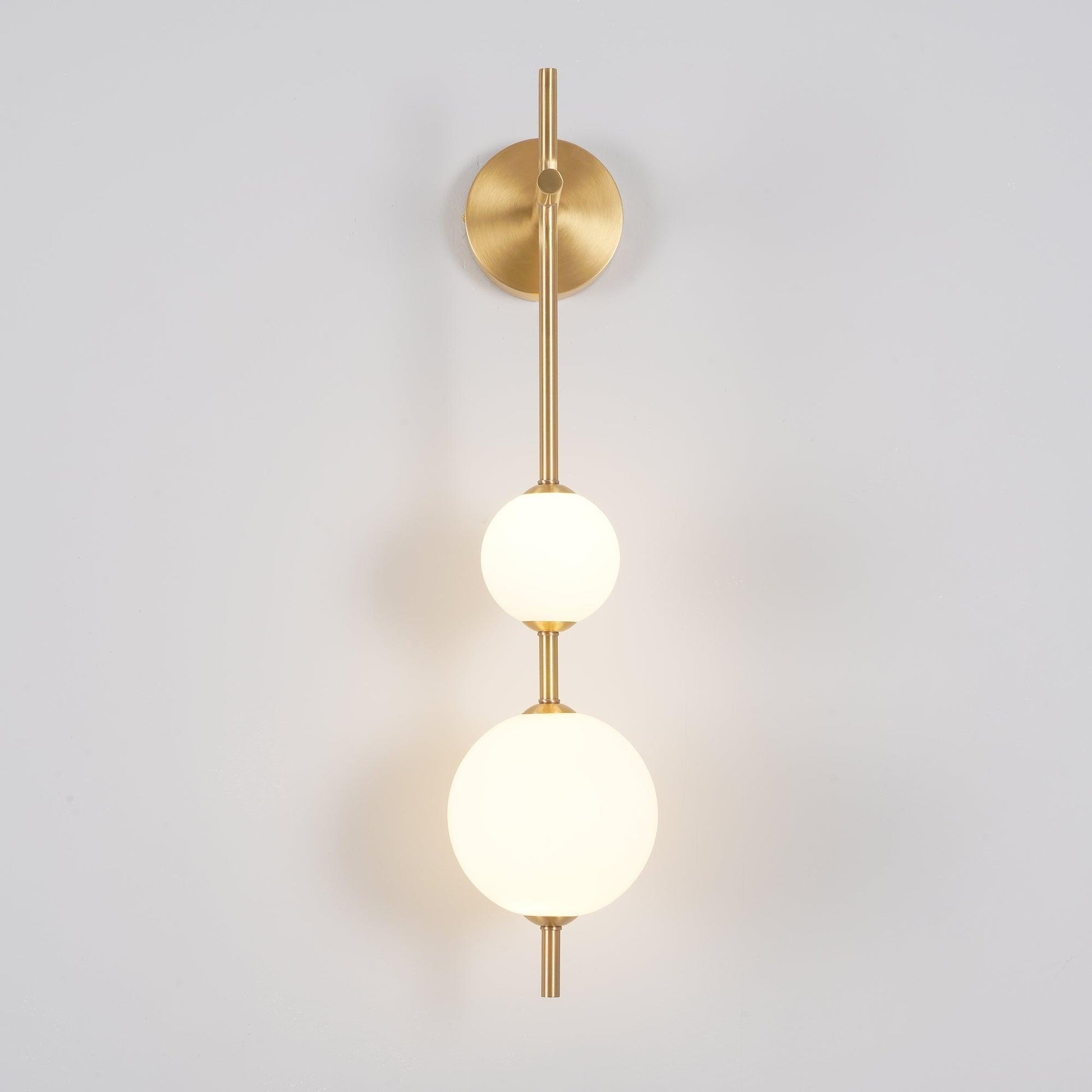 Vertical Globe Lamp bracket Wall Light - Small Balls Size: Dia 10cm Brass, Hardwired Wall Sconce, detail 21