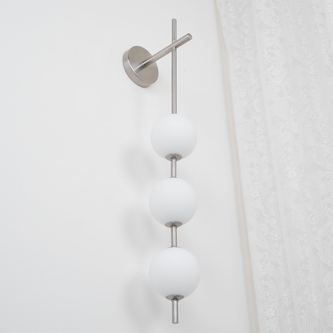Vertical Globe Lamp bracket Wall Light - Small Balls Size: Dia 10cm Brass, Hardwired Wall Sconce, detail 35