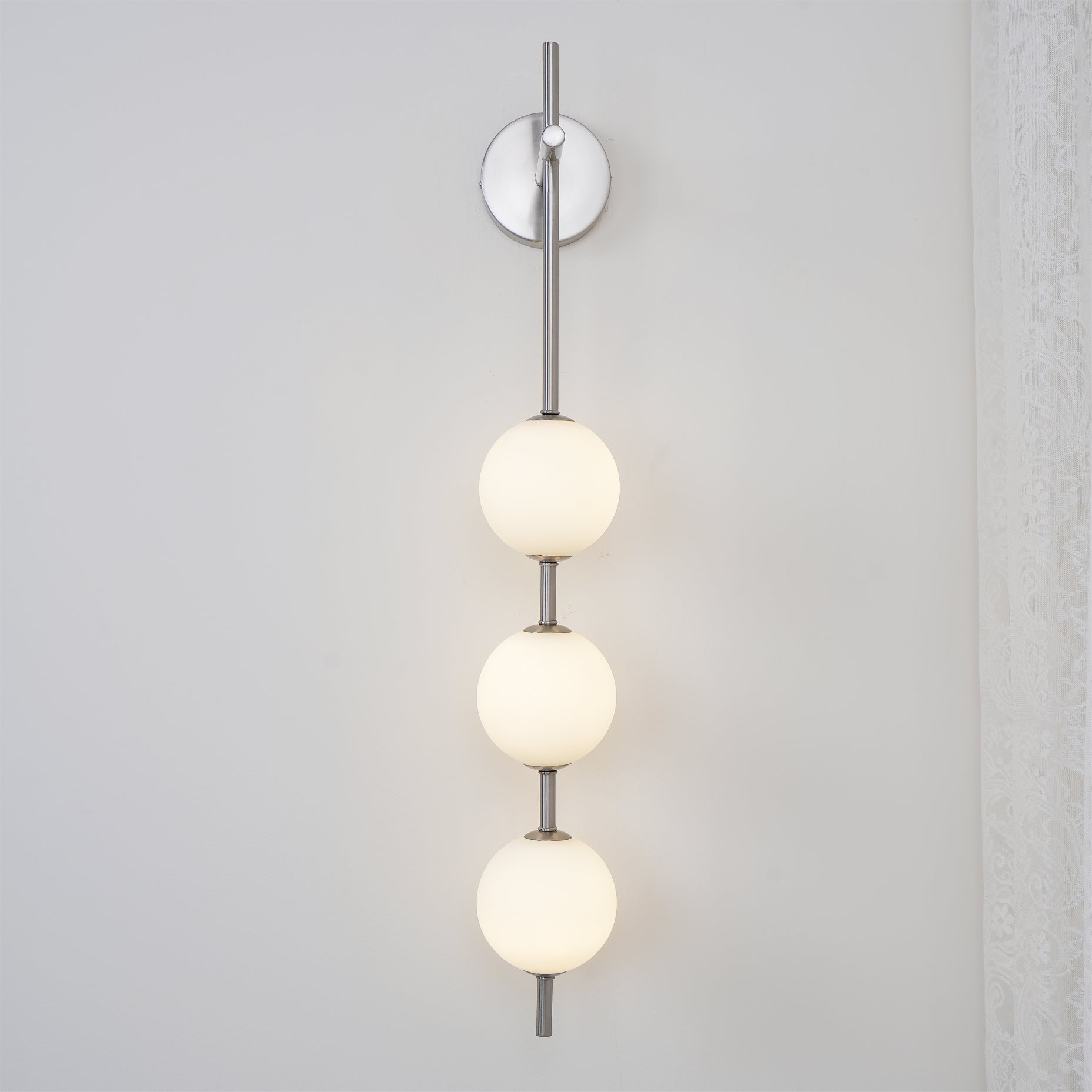 Vertical Globe Lamp bracket Wall Light - Φ 3.9″ x H 30.7″ Brass, Hardwired Wall Sconce, detail 49