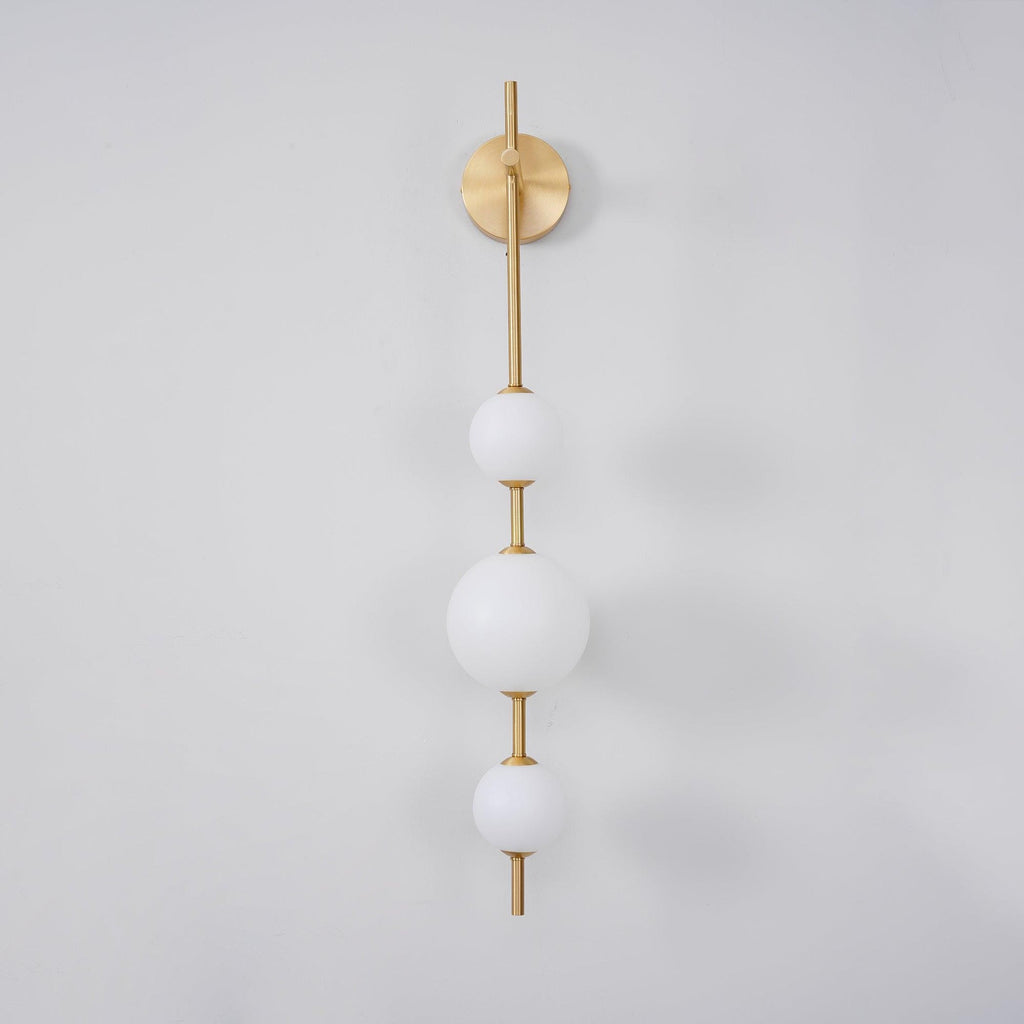 Vertical Globe Lamp bracket Wall Light - Small Balls Size: Dia 10cm Brass, Hardwired Wall Sconce, detail 23
