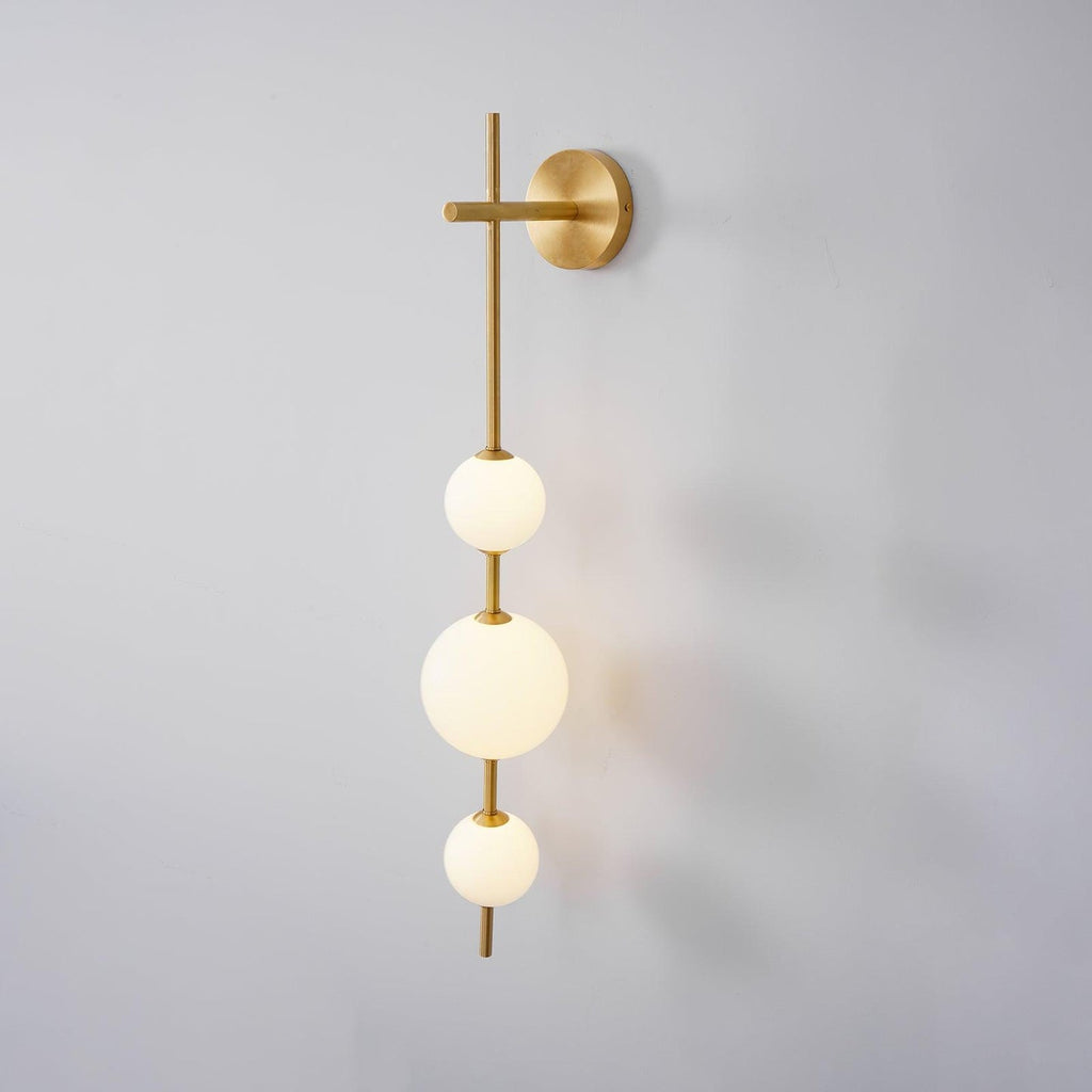 Vertical Globe Lamp bracket Wall Light - Small Balls Size: Dia 10cm Brass, Hardwired Wall Sconce, detail 48