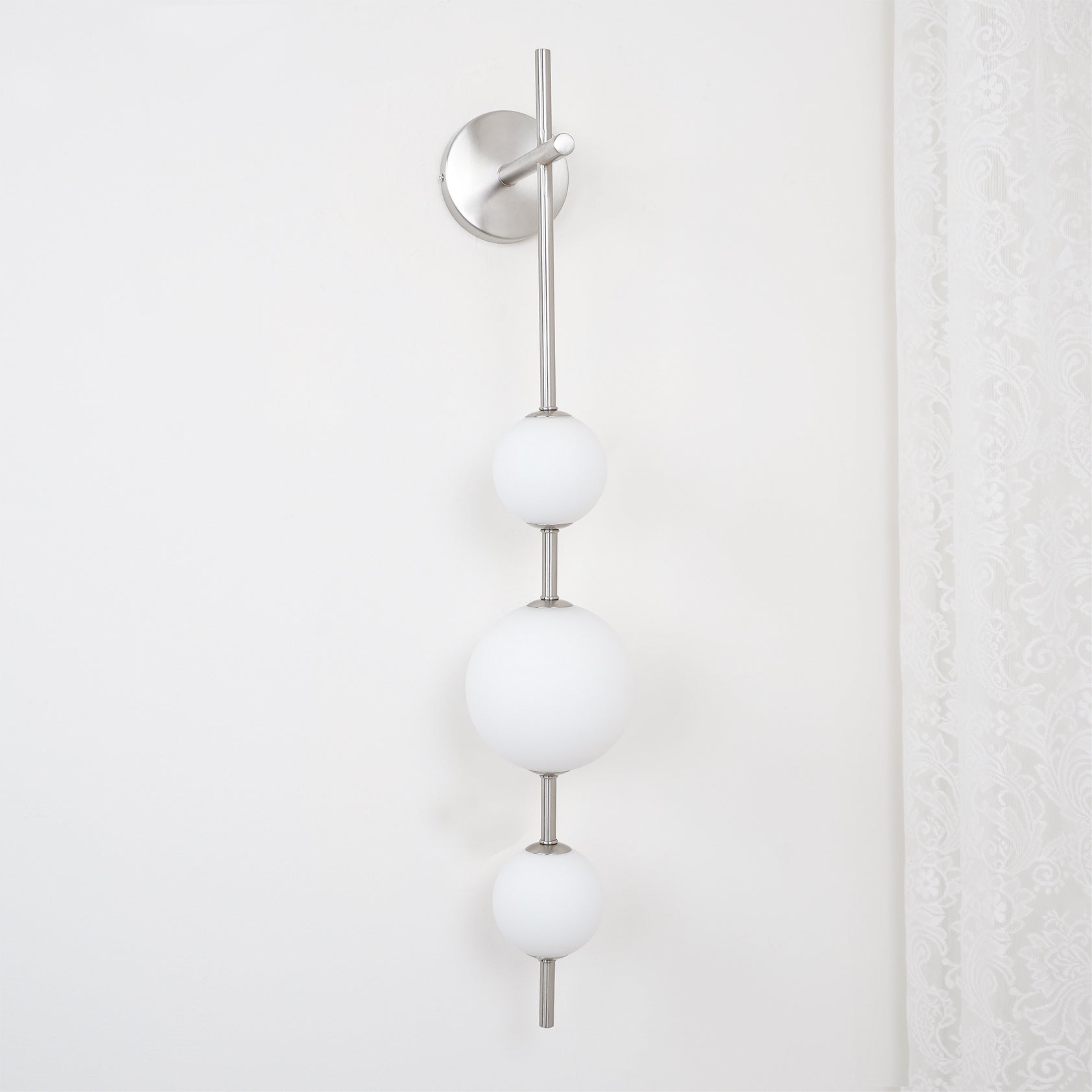 Vertical Globe Lamp bracket Wall Light - Small Balls Size: Dia 10cm Brass, Hardwired Wall Sconce, detail 36
