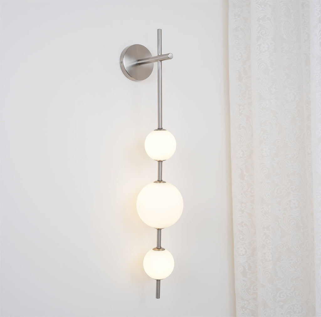 Vertical Globe Lamp bracket Wall Light - Small Balls Size: Dia 10cm Brass, Hardwired Wall Sconce, detail 38