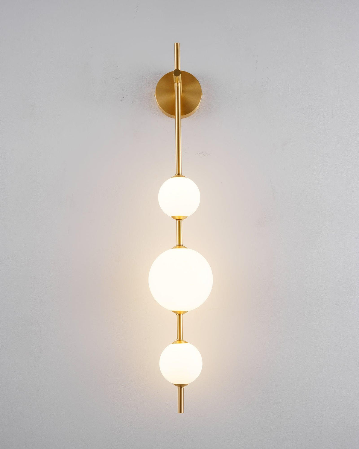 Vertical Globe Lamp bracket Wall Light - Φ 3.9″ x H 30.7″ Brass, Hardwired Wall Sconce, detail 15