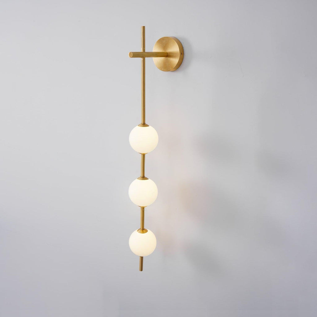 Vertical Globe Lamp bracket Wall Light - Φ 3.9″ x H 30.7″ Brass, Hardwired Wall Sconce, detail 35