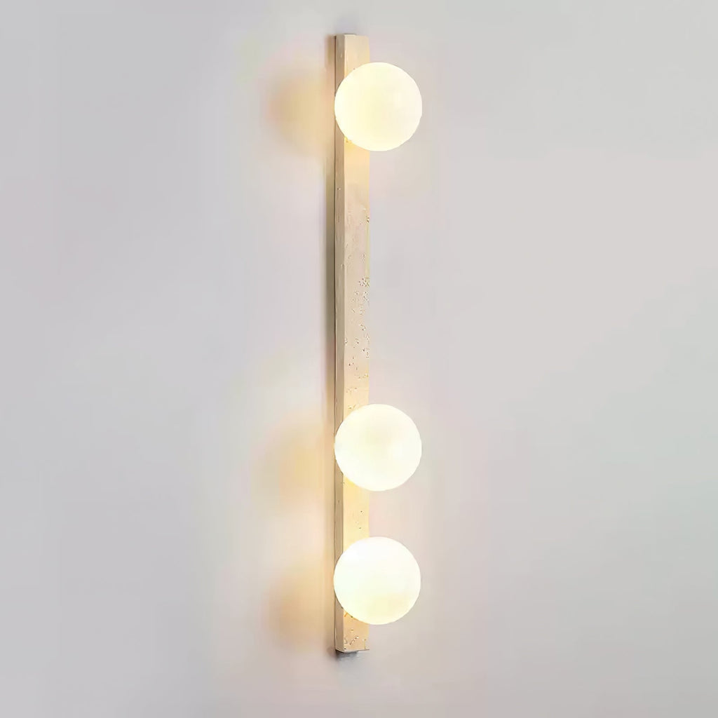 Vertical Travertine Wall Light, Hardwired Wall Sconce, detail 8