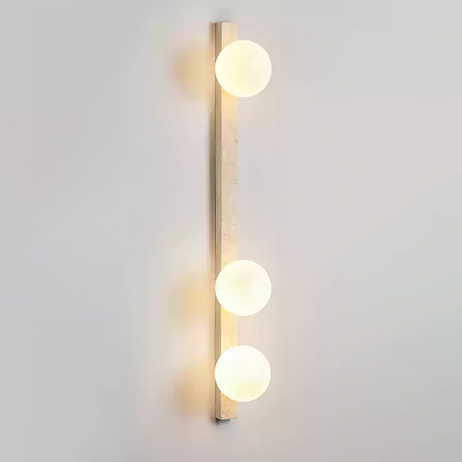 Vertical Travertine Wall Light, Hardwired Wall Sconce, detail 8