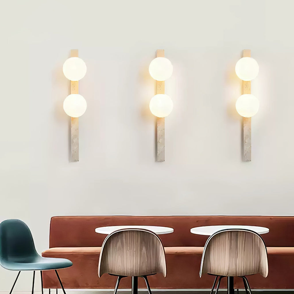 Vertical Travertine Wall Light, Hardwired Wall Sconce, detail 11