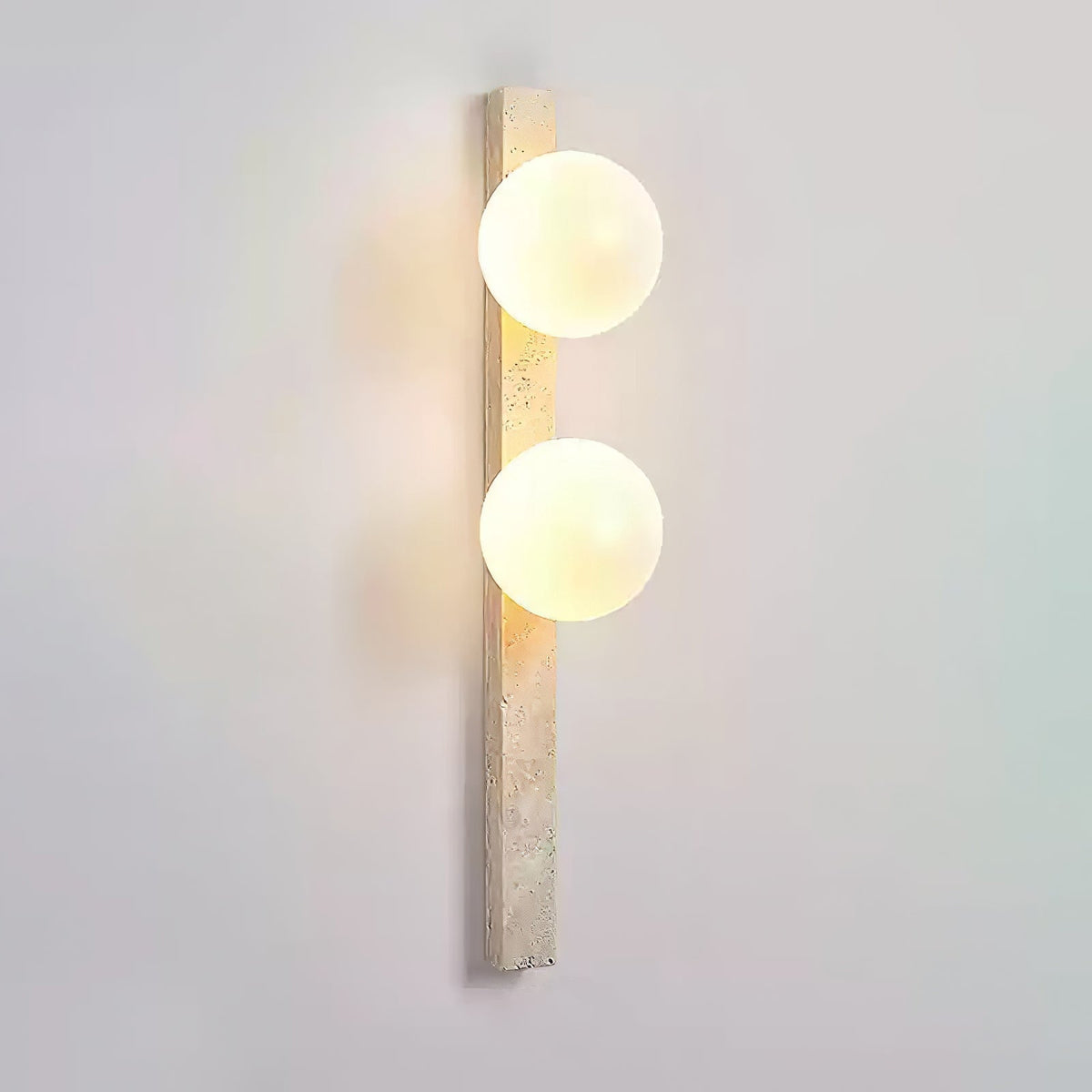 Vertical Travertine Wall Light, Hardwired Wall Sconce, detail 14