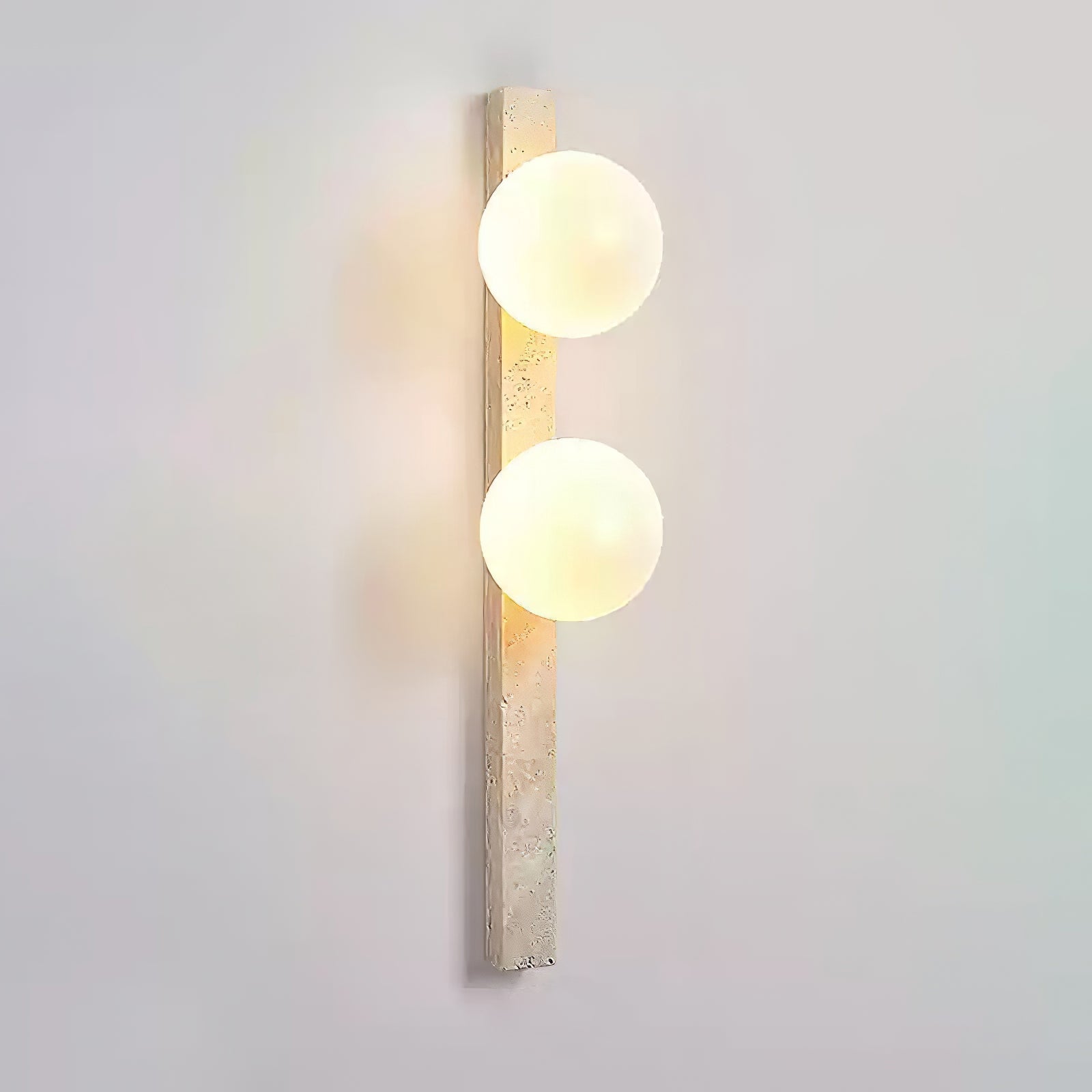 Vertical Travertine Wall Light, Hardwired Wall Sconce, detail 14
