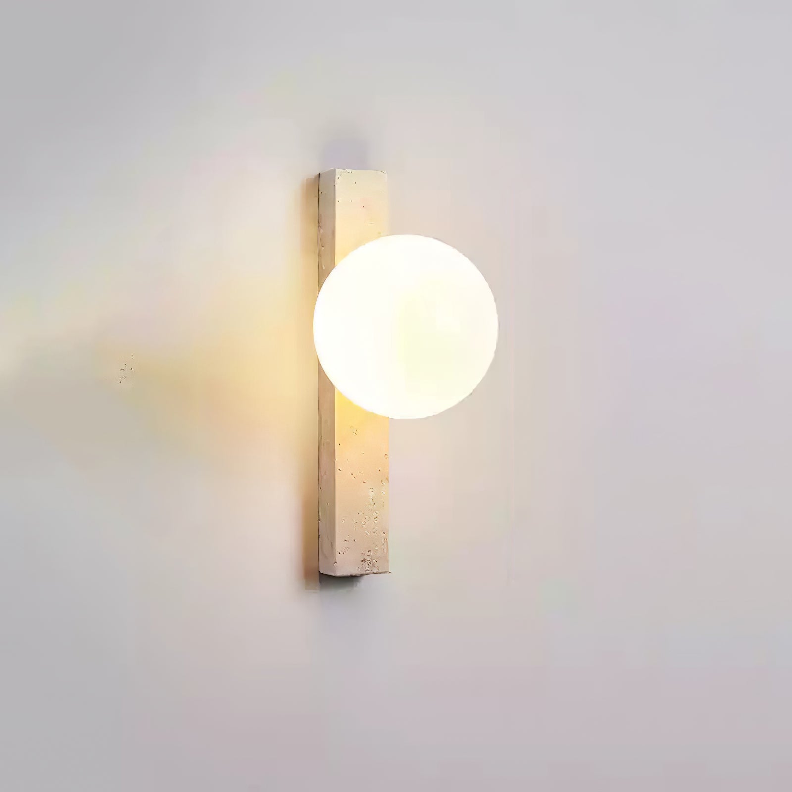 Vertical Travertine Wall Light, Hardwired Wall Sconce, detail 15
