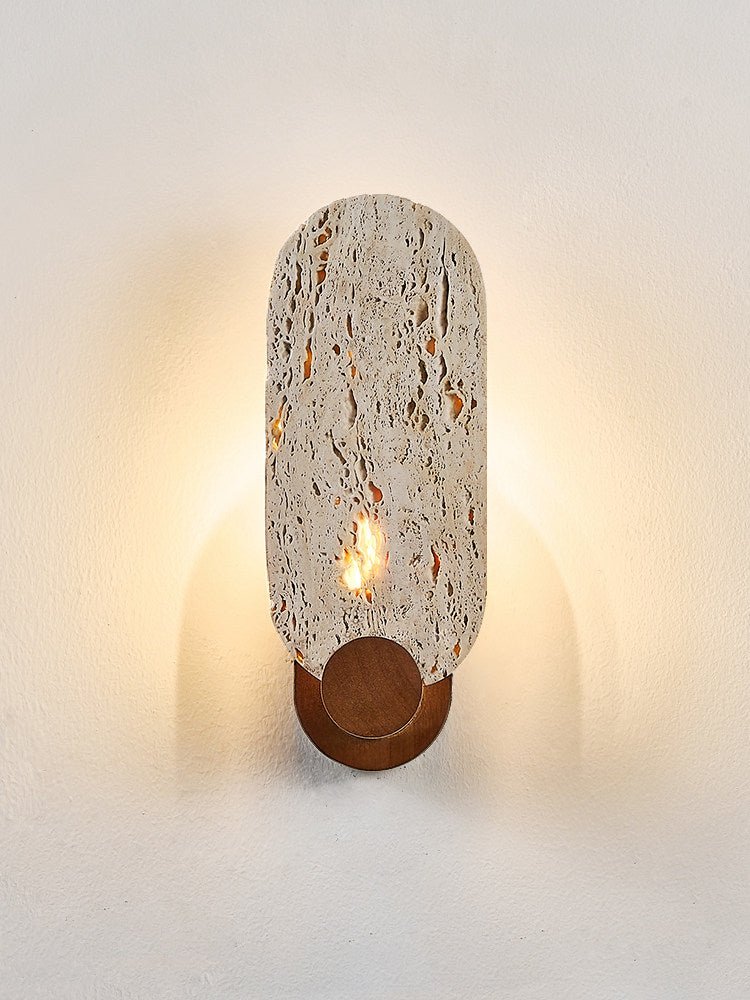 Vesper Travertine Wall Light, Hardwired Wall Sconce, detail 11