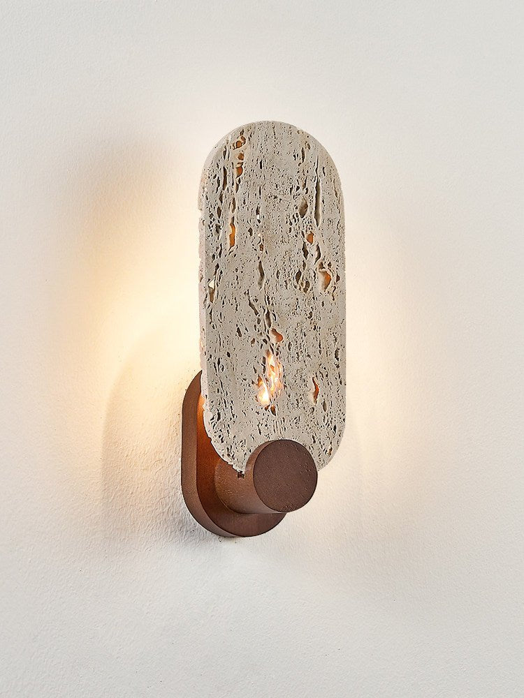 Vesper Travertine Wall Light, Hardwired Wall Sconce, detail 12