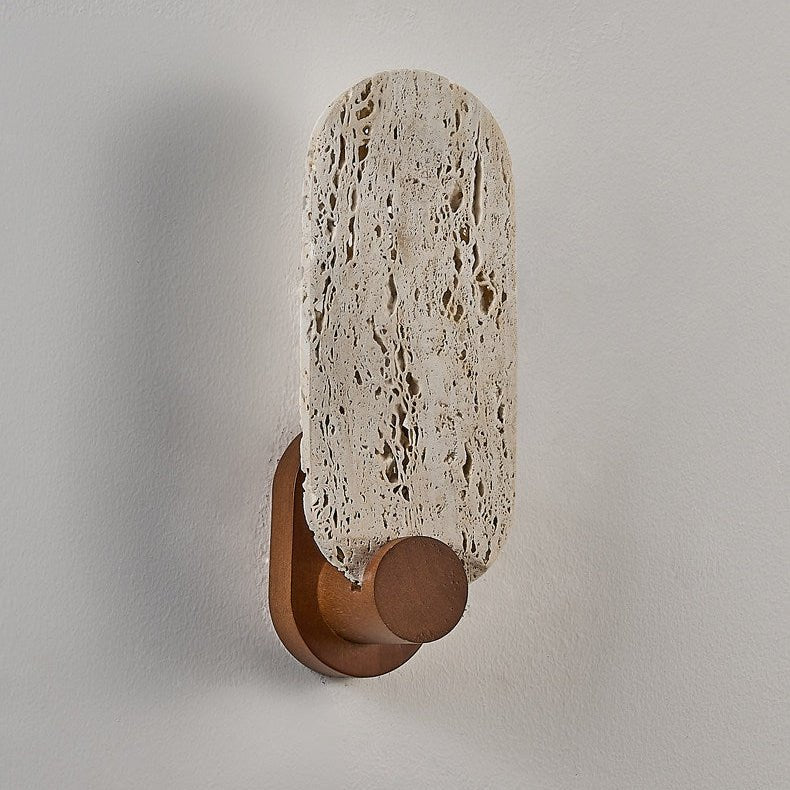 Vesper Travertine Wall Light, Hardwired Wall Sconce, detail 5
