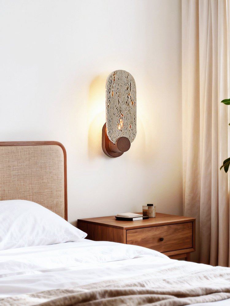Vesper Travertine Wall Light, Hardwired Wall Sconce, detail 8