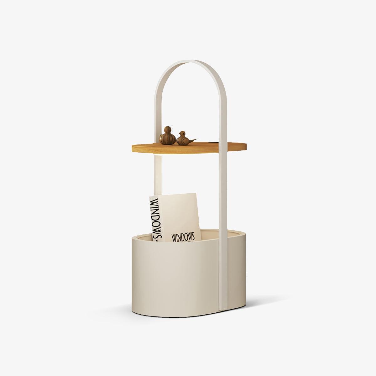 Vinda Basket Table Light, Bedside Table Lamp, Metal, ∅ 15.7″ x H 28.3″