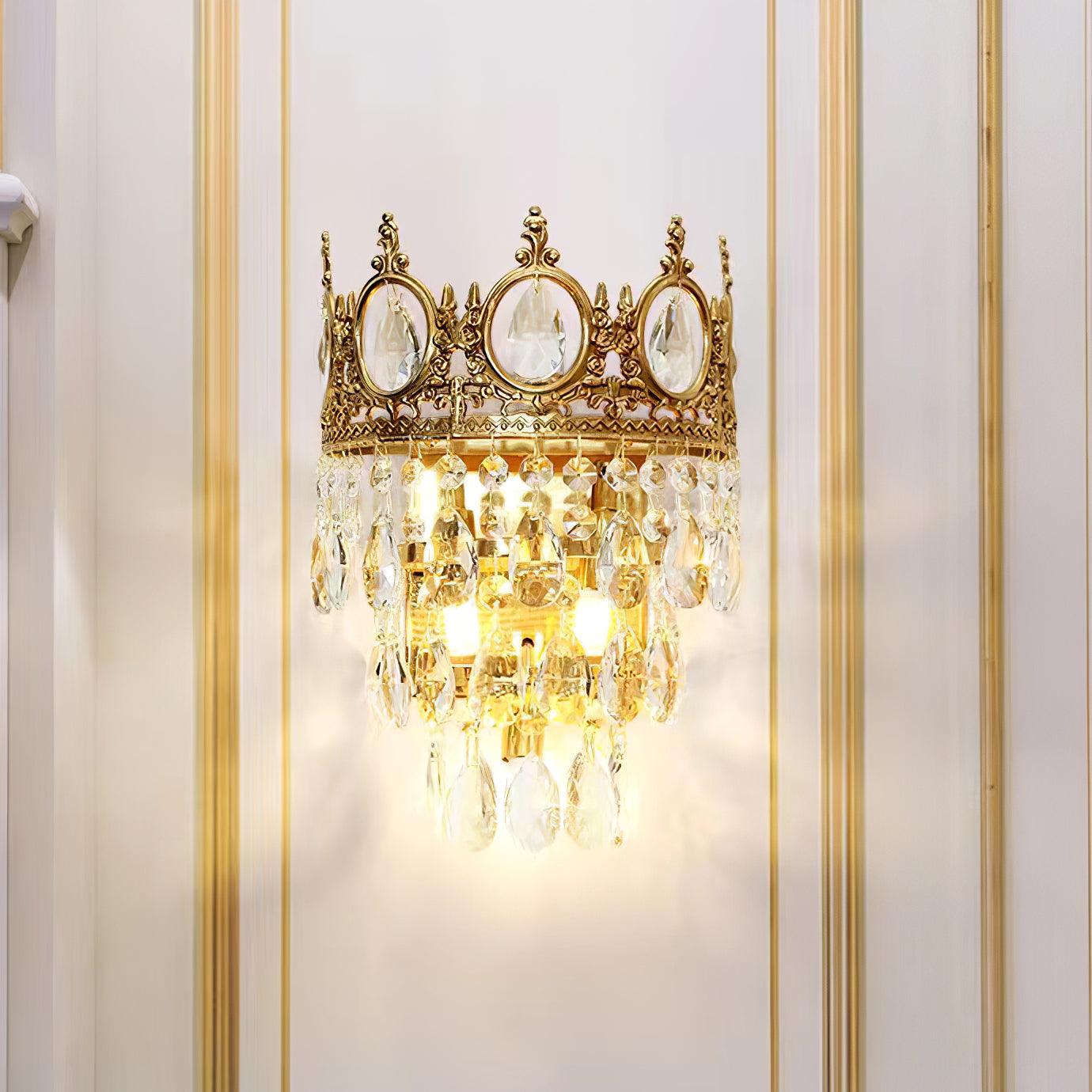 Vintage Crystal Wall Light, Bedroom Wall Sconce, detail 3