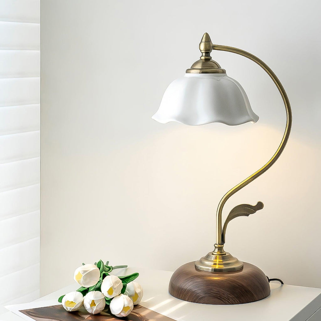 Vintage Laiton Table Light, Bedside Table Lamp, detail 2