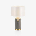 Vintage Leather Table Light, Bedside Table Lamp, ∅ 14.2″ x H 25.6″