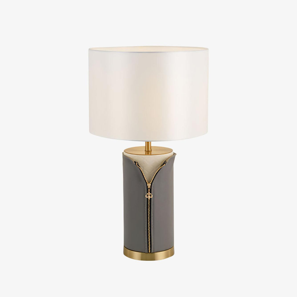 Vintage Leather Table Light, Bedside Table Lamp, detail 4