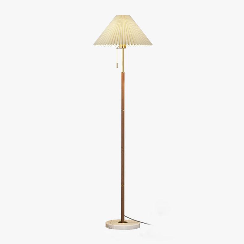 Vintage Pleated Floor Light, Floor Lamp, Metal, ∅ 11″ x H 66″