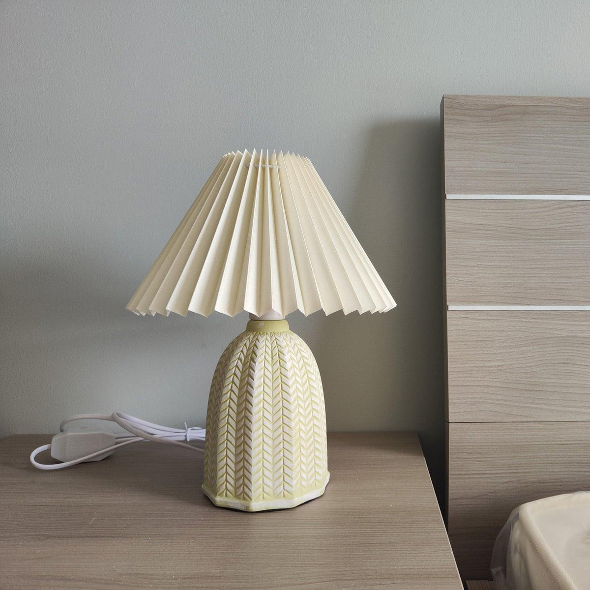 Vintage Pleated Table Light, Bedside Table Lamp, detail 21