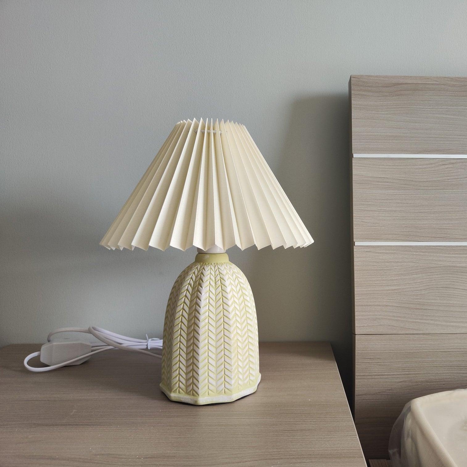 Vintage Pleated Table Light, Bedside Table Lamp, detail 21