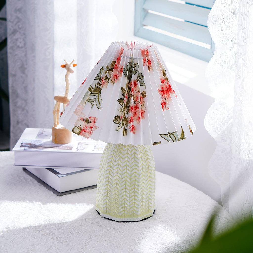Vintage Pleated Table Light, Bedside Table Lamp, detail 14