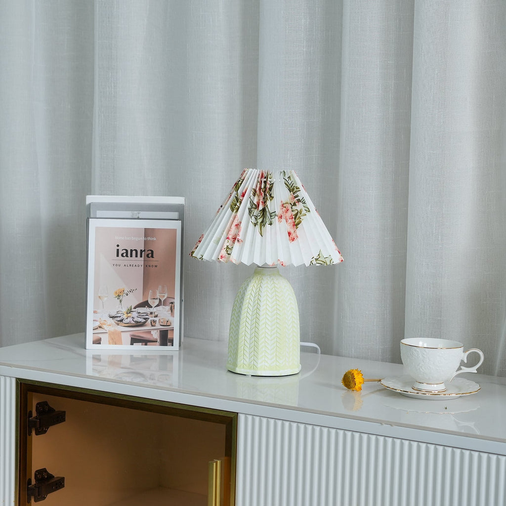 Vintage Pleated Table Light, Bedside Table Lamp, detail 11