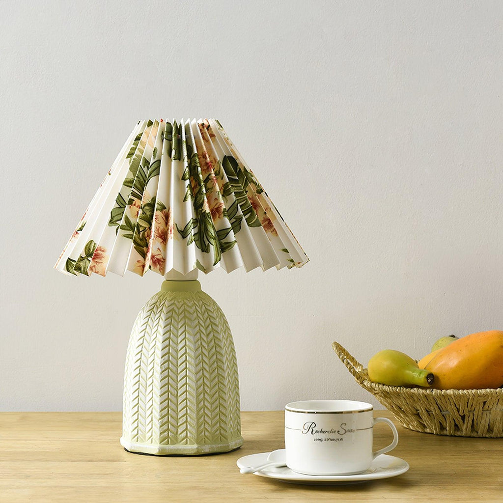 Vintage Pleated Table Light, Bedside Table Lamp, detail 6