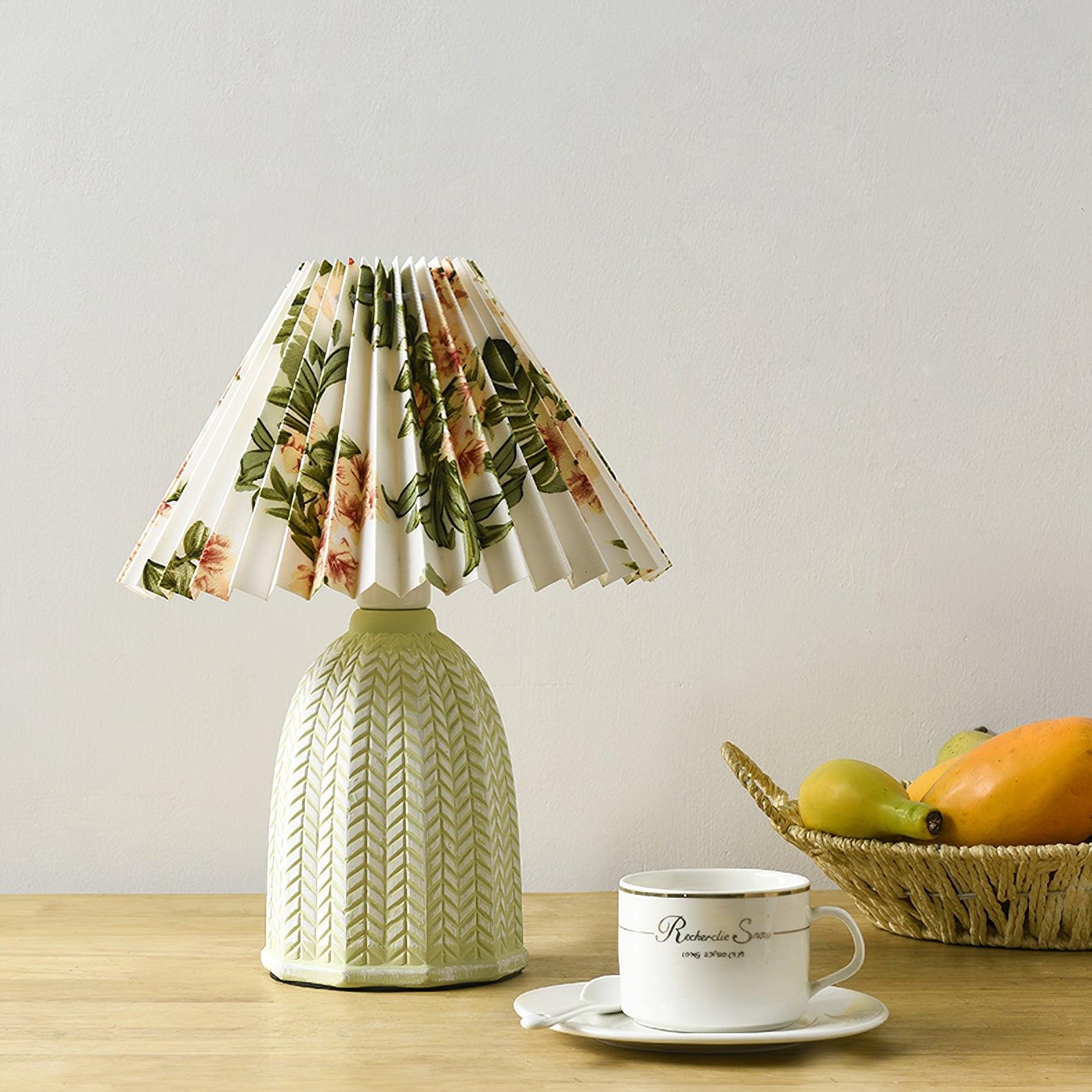 Vintage Pleated Table Light, Bedside Table Lamp, detail 6