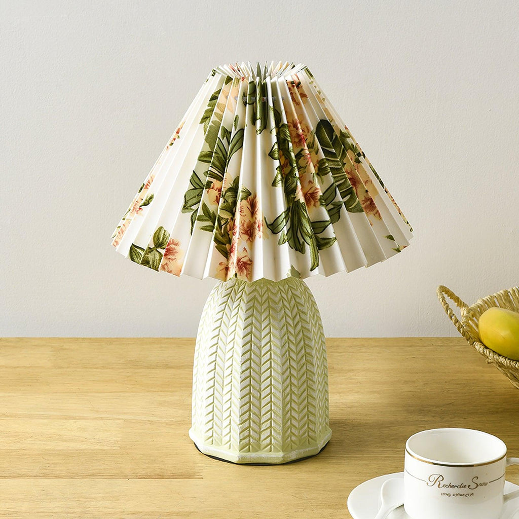 Vintage Pleated Table Light, Bedside Table Lamp, detail 8