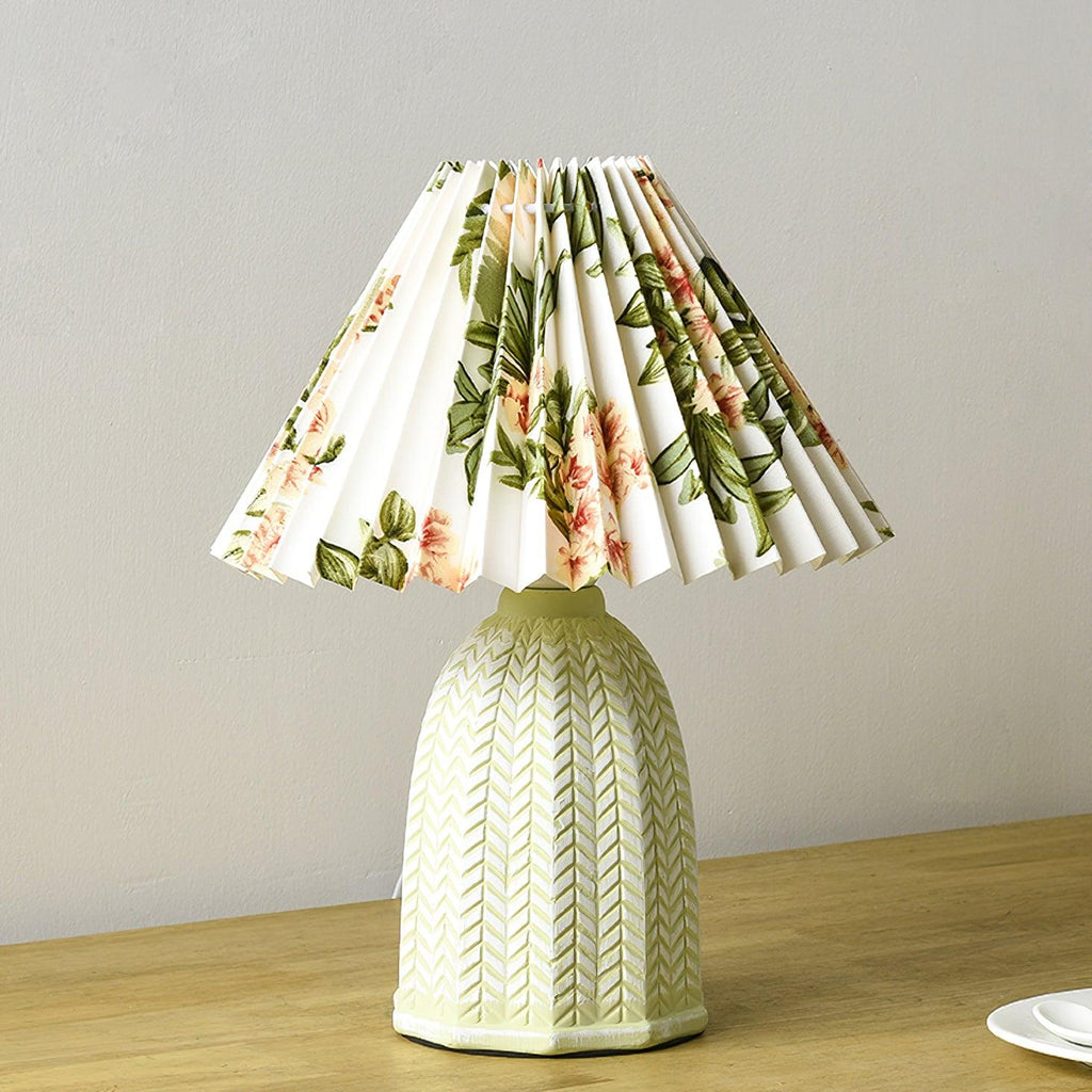 Vintage Pleated Table Light, Bedside Table Lamp, detail 9