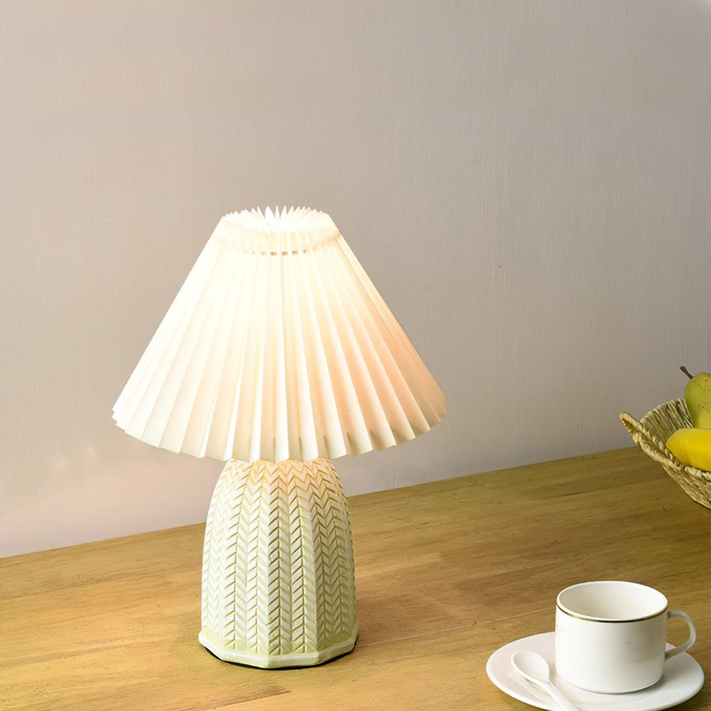 Vintage Pleated Table Light, Bedside Table Lamp, detail 18