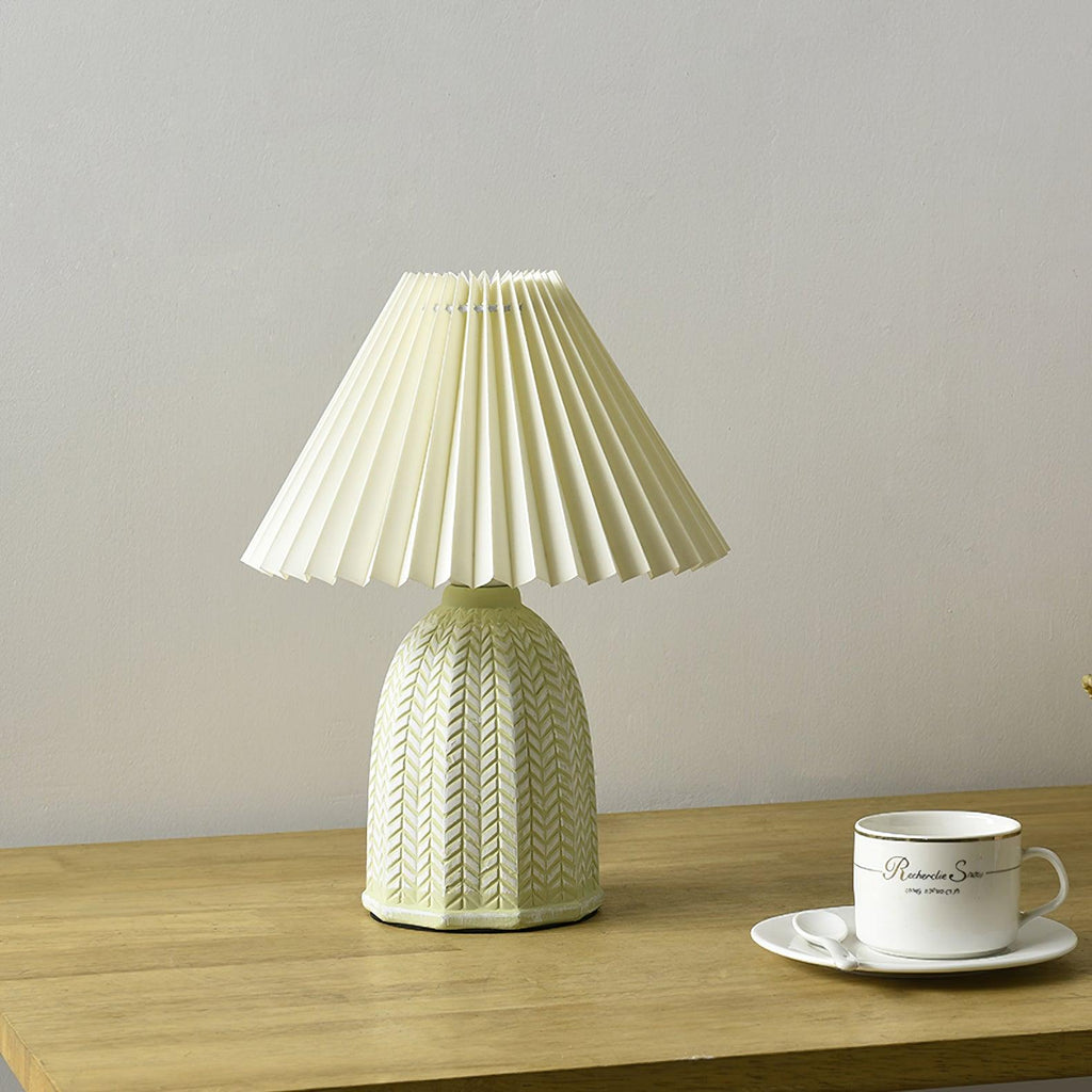 Vintage Pleated Table Light, Bedside Table Lamp, detail 19