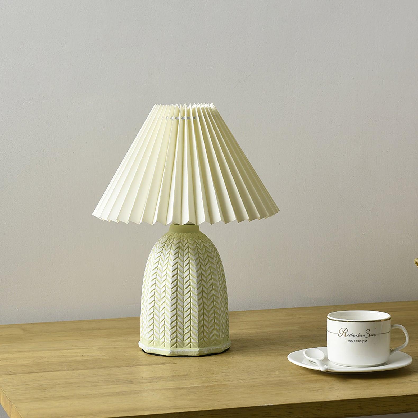 Vintage Pleated Table Light, Bedside Table Lamp, detail 19