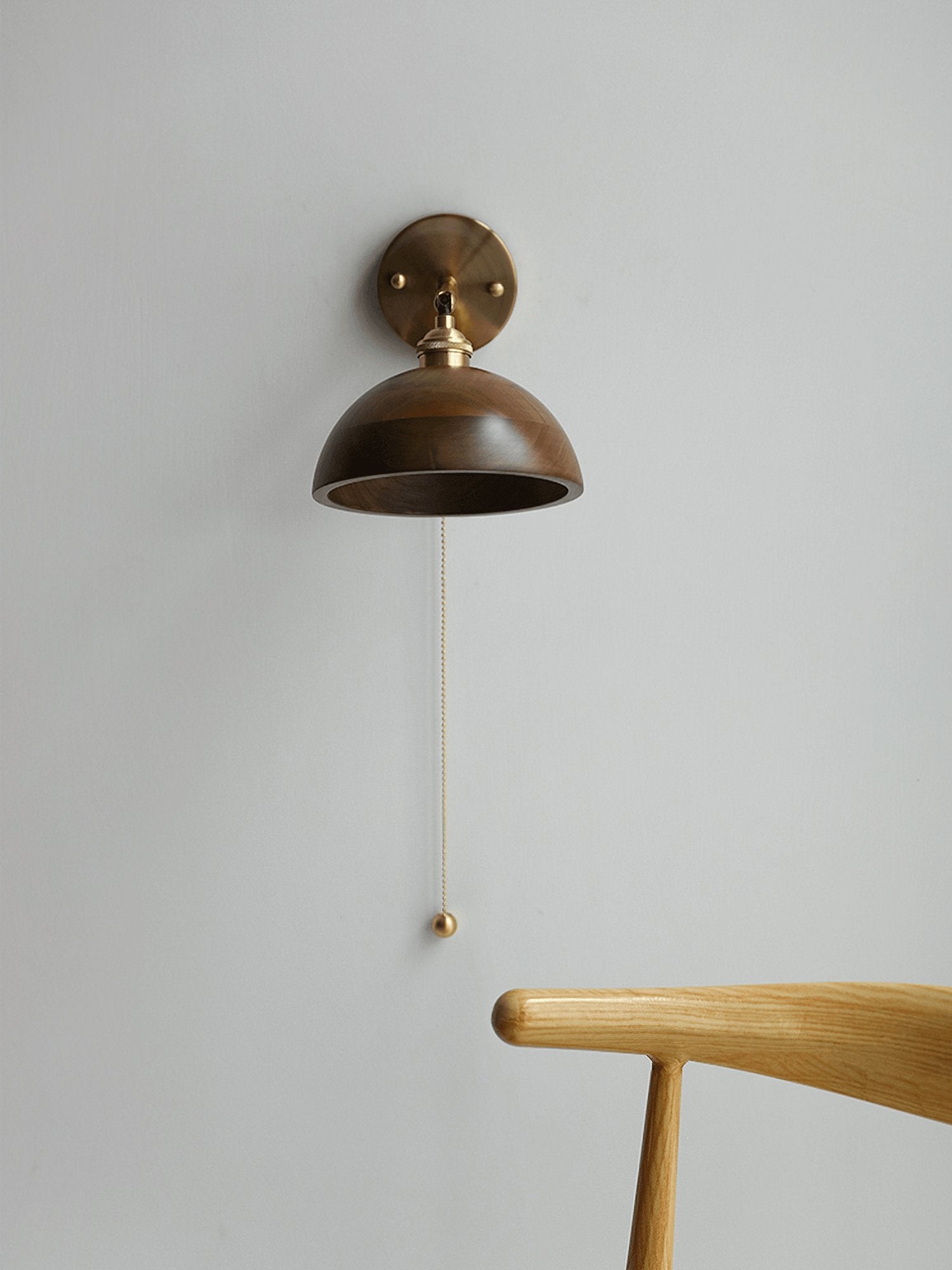 Vintage Wood Wall Light, Hardwired Wall Sconce, detail 12