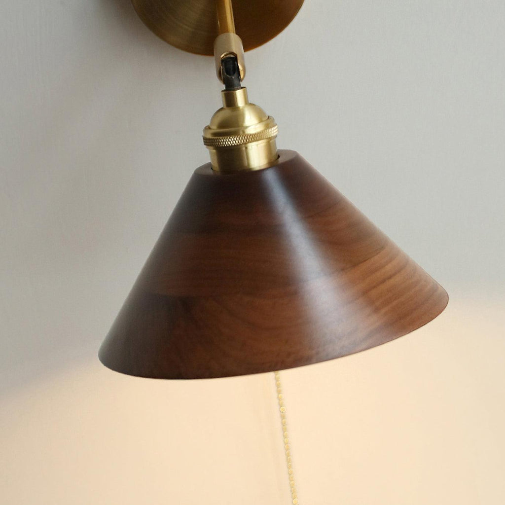 Vintage Wood Wall Light, Hardwired Wall Sconce, detail 16