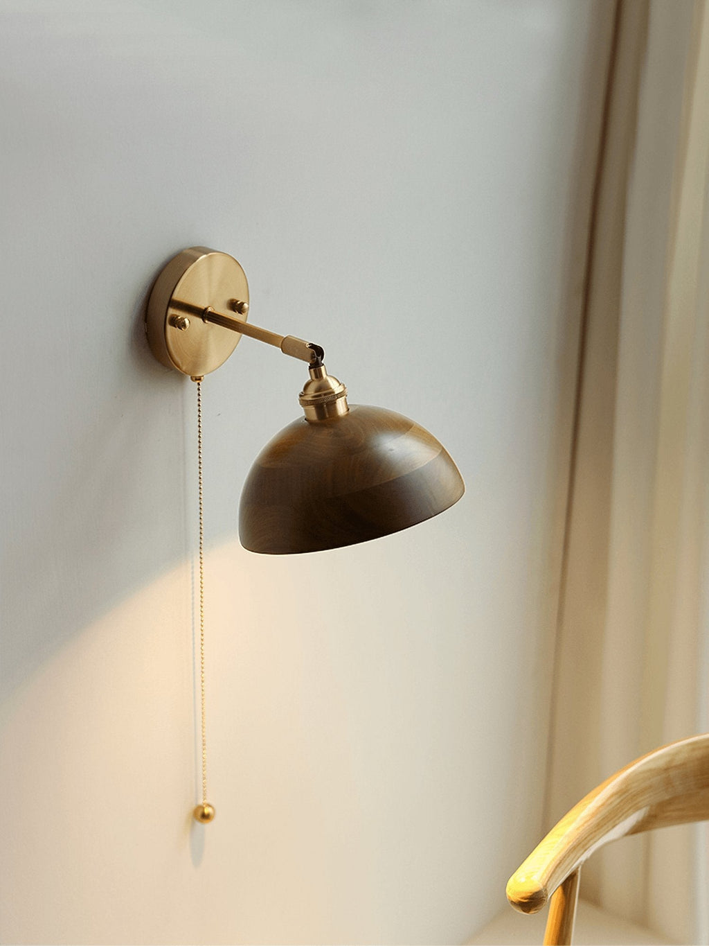 Vintage Wood Wall Light, Hardwired Wall Sconce, detail 10