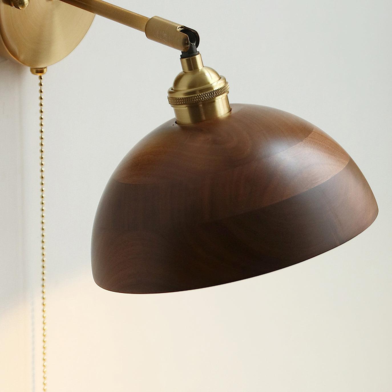 Vintage Wood Wall Light, Hardwired Wall Sconce, detail 15