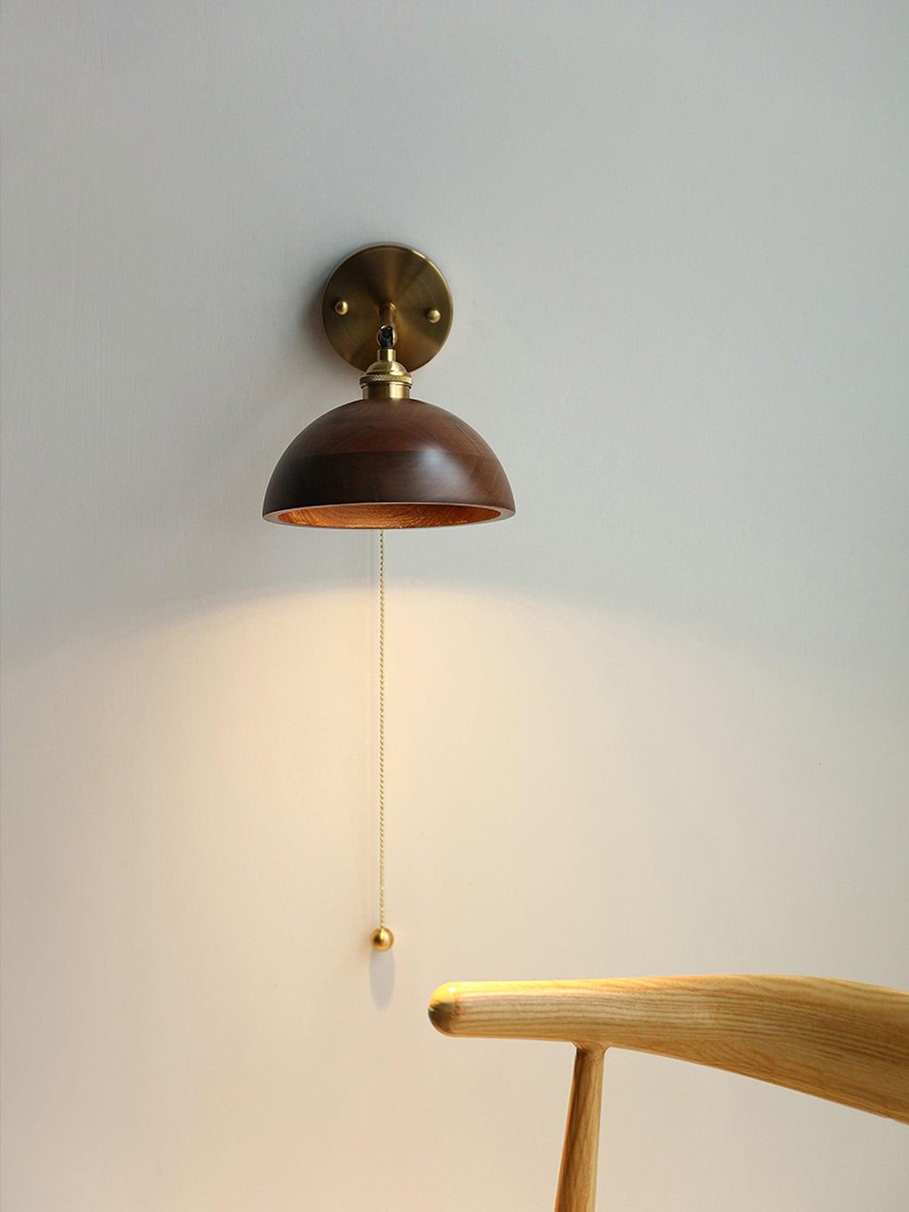 Vintage Wood Wall Light, Hardwired Wall Sconce, detail 6