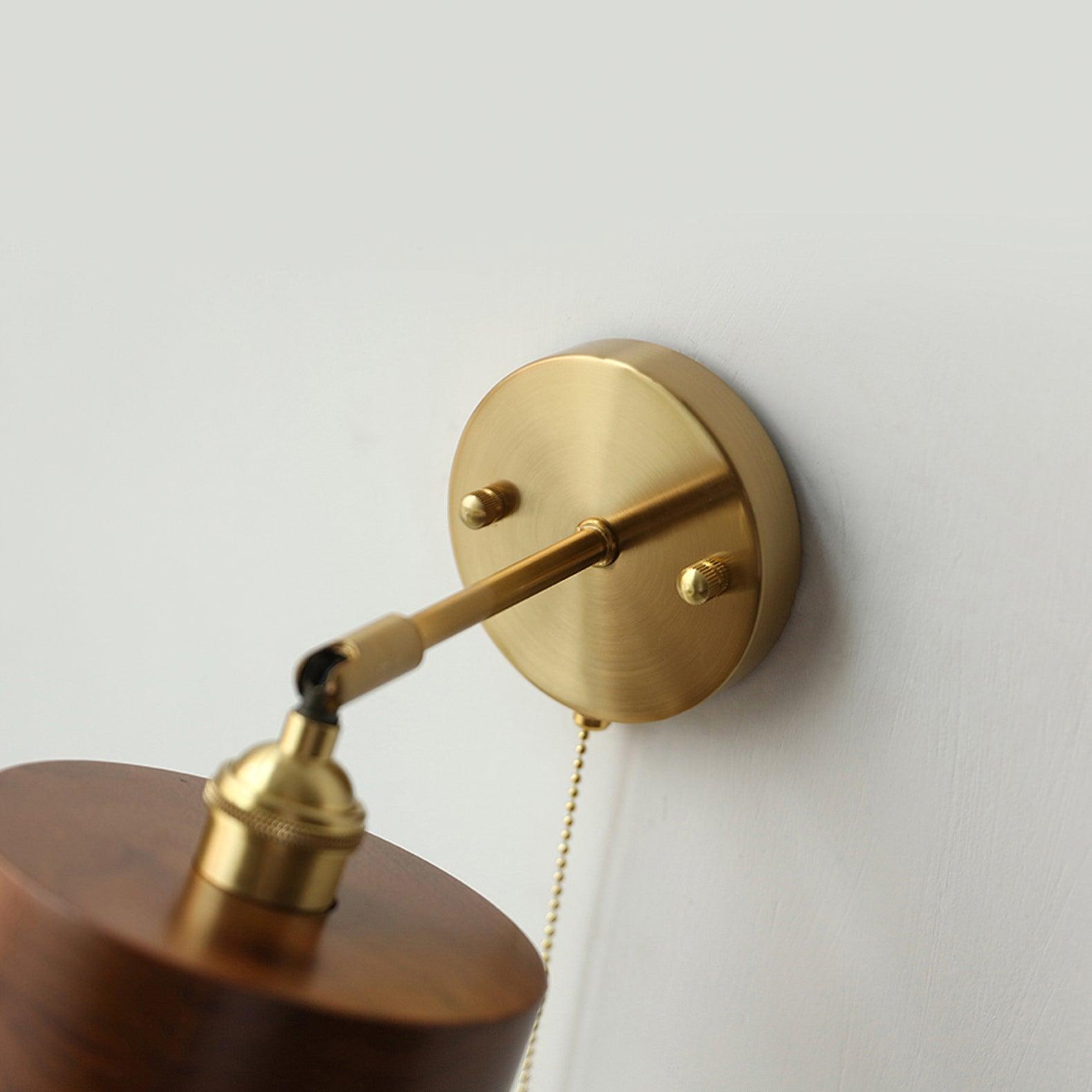 Vintage Wood Wall Light, Hardwired Wall Sconce, detail 14
