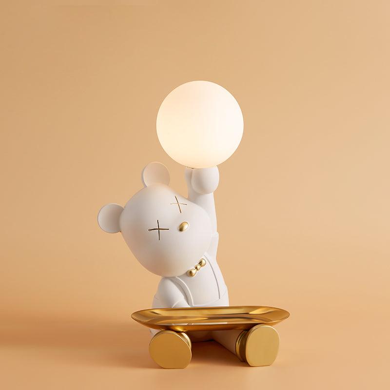 Violent Bear Tray Desk Light, Bedside Table Lamp, Resin, Dia 19.5cm x H 30cm