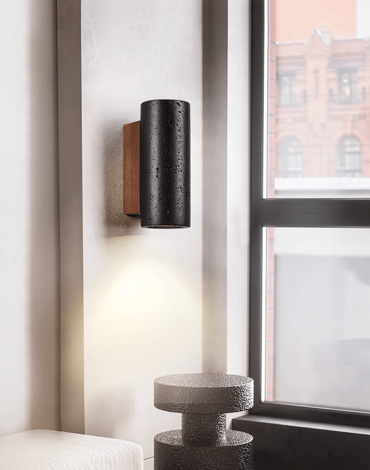 Volcanic Noir Wall Light, Hardwired Wall Sconce, detail 6